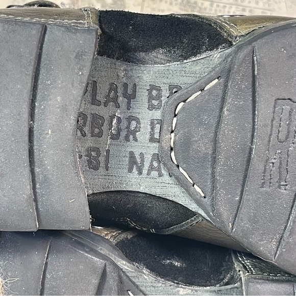 Replay Ankle Boots Zip Side Leather & Denim Deconstructed Biker Boots - Picture 10 of 13